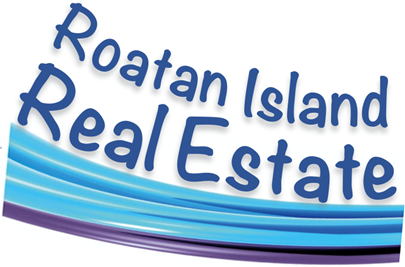 Roatan Island Real Estate Logo square version with blue written
